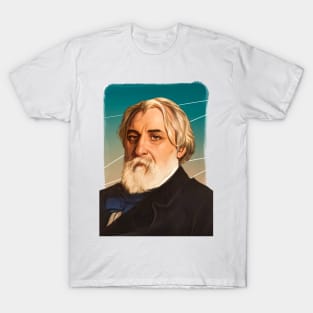 Russian Novelist Ivan Turgenev illustration T-Shirt